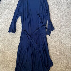 Milkmaid Goods Nursing Navy Blue Women's Robe
